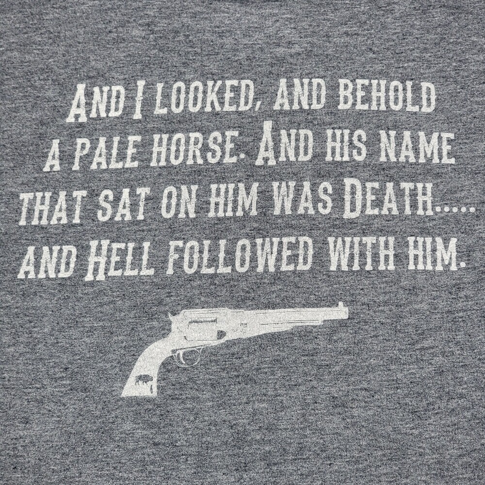 Bison Union Co. SS Dark Grey Tee "Peacemaker" Revelation 6:8 - Size XXXL